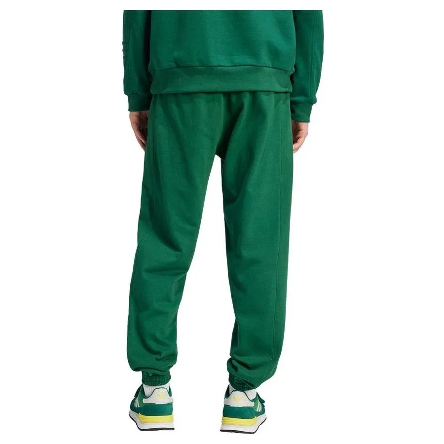 Спортивные брюки из футера с зауженными штанинами и 3 полосками adidas, Зеленый — фото 2