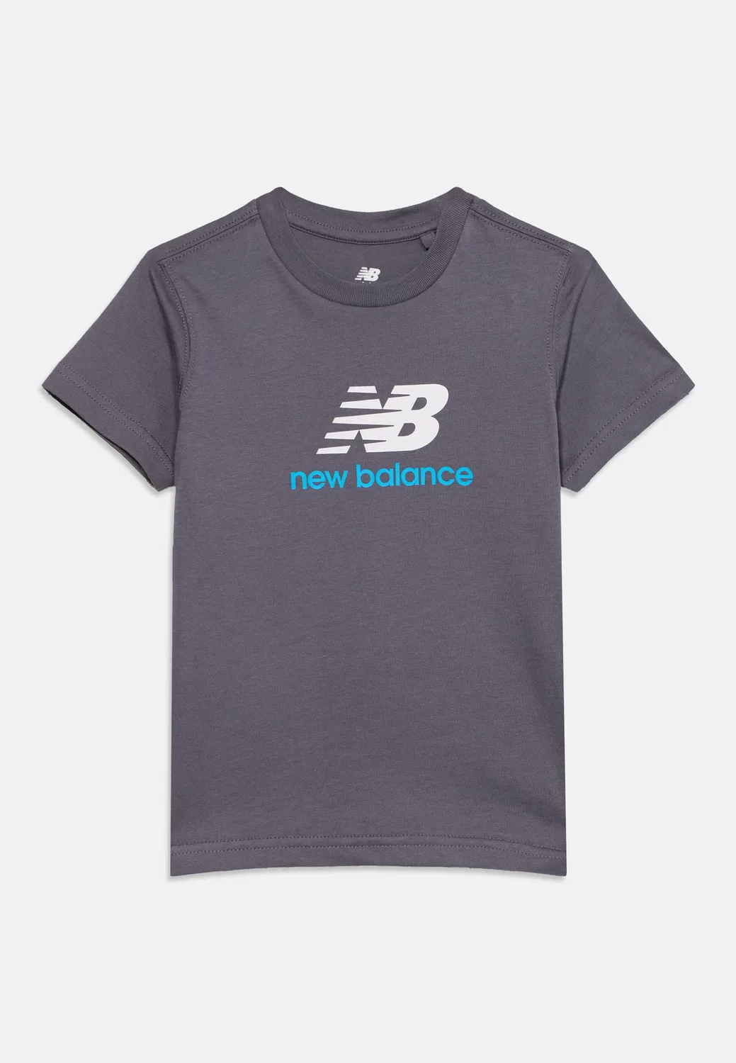 Футболка с принтом и логотипом Stacked New Balance, Neptune Grey — фото 3
