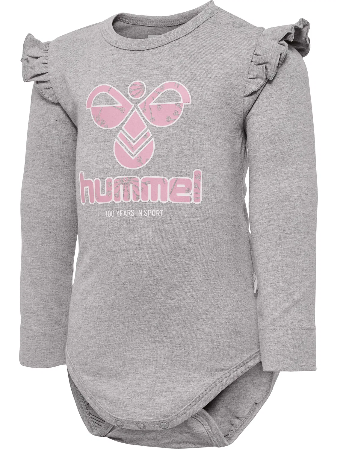 Детский хлопковый боди-комбинезон с длинным рукавом Hmldana Hummel, Grau