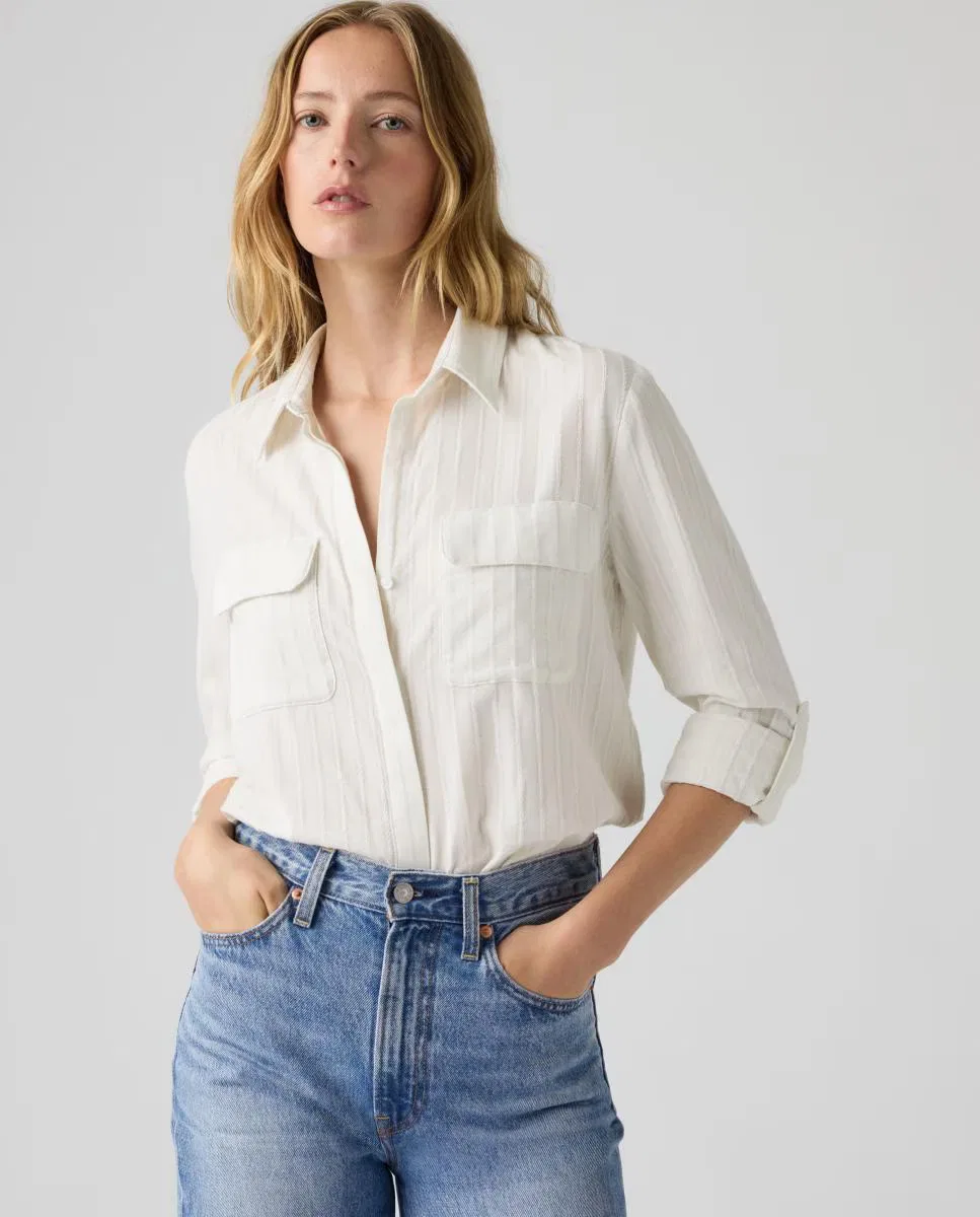 Женская рубашка с длинным рукавом, Levi's, белый — фото 4