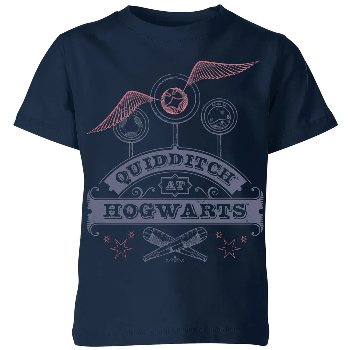 Детская футболка с принтом Harry Potter Quidditch at Hogwarts Zavvi, Navy — фото 2