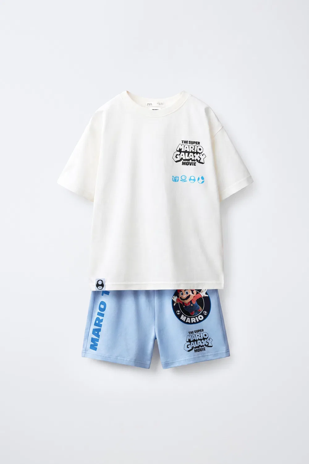 Пижама с принтом "Марио Брос." и Nintendo. 6-14 лет. ZARA, Blue/White