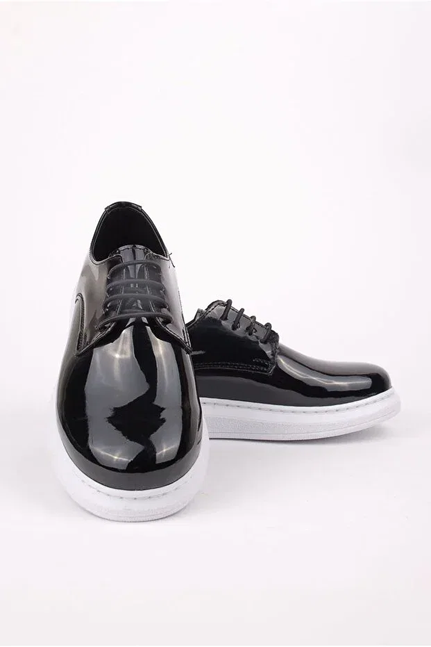 Детские классические туфли для мальчиков лакированные на шнуровке Boy'S black patent leather laced classic shoes Rıdvan Çelik, Black — фото 4