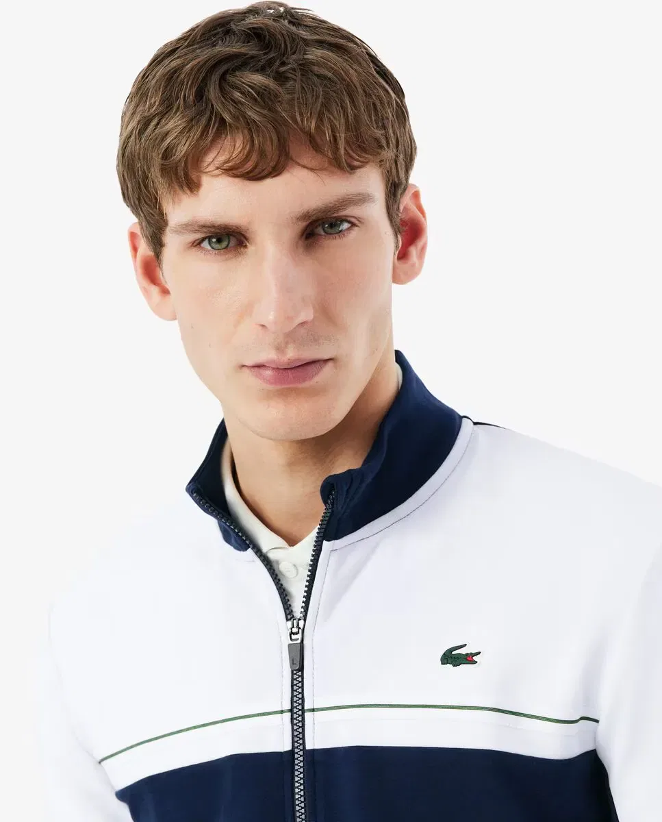 Мужская спортивная кофта на молнии с цветовыми блоками Lacoste, Azul Marino — фото 3