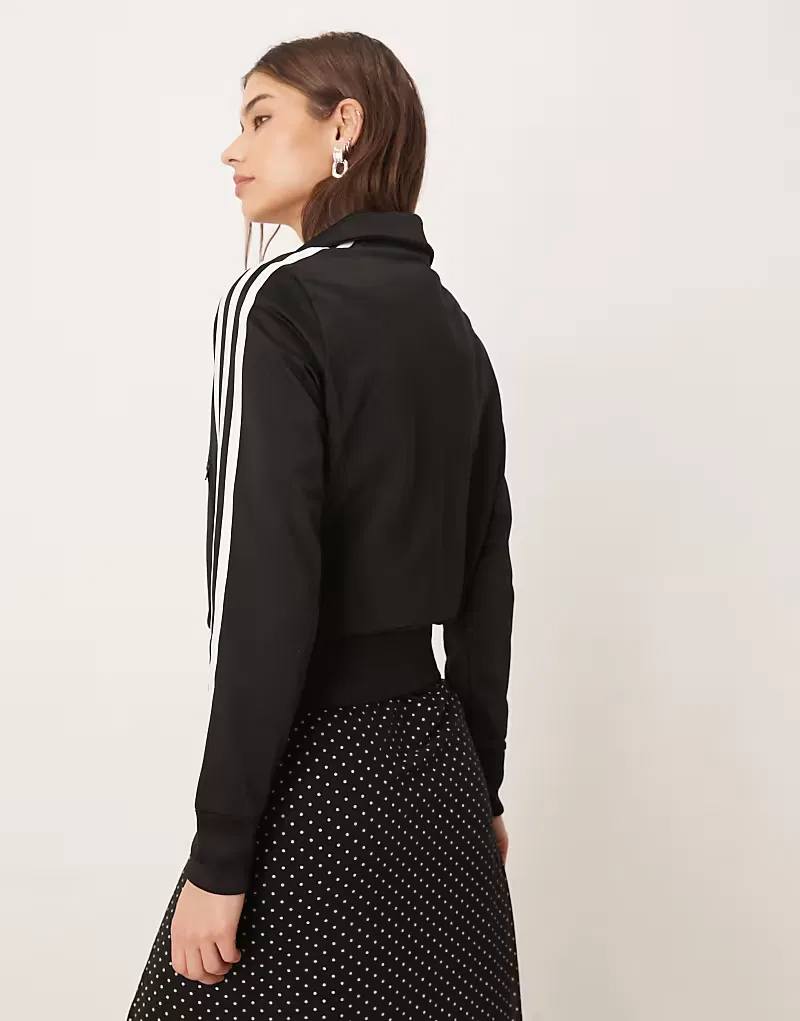 Классическая спортивная куртка Adidas Originals Firebird в черно-белом цвете — фото 4