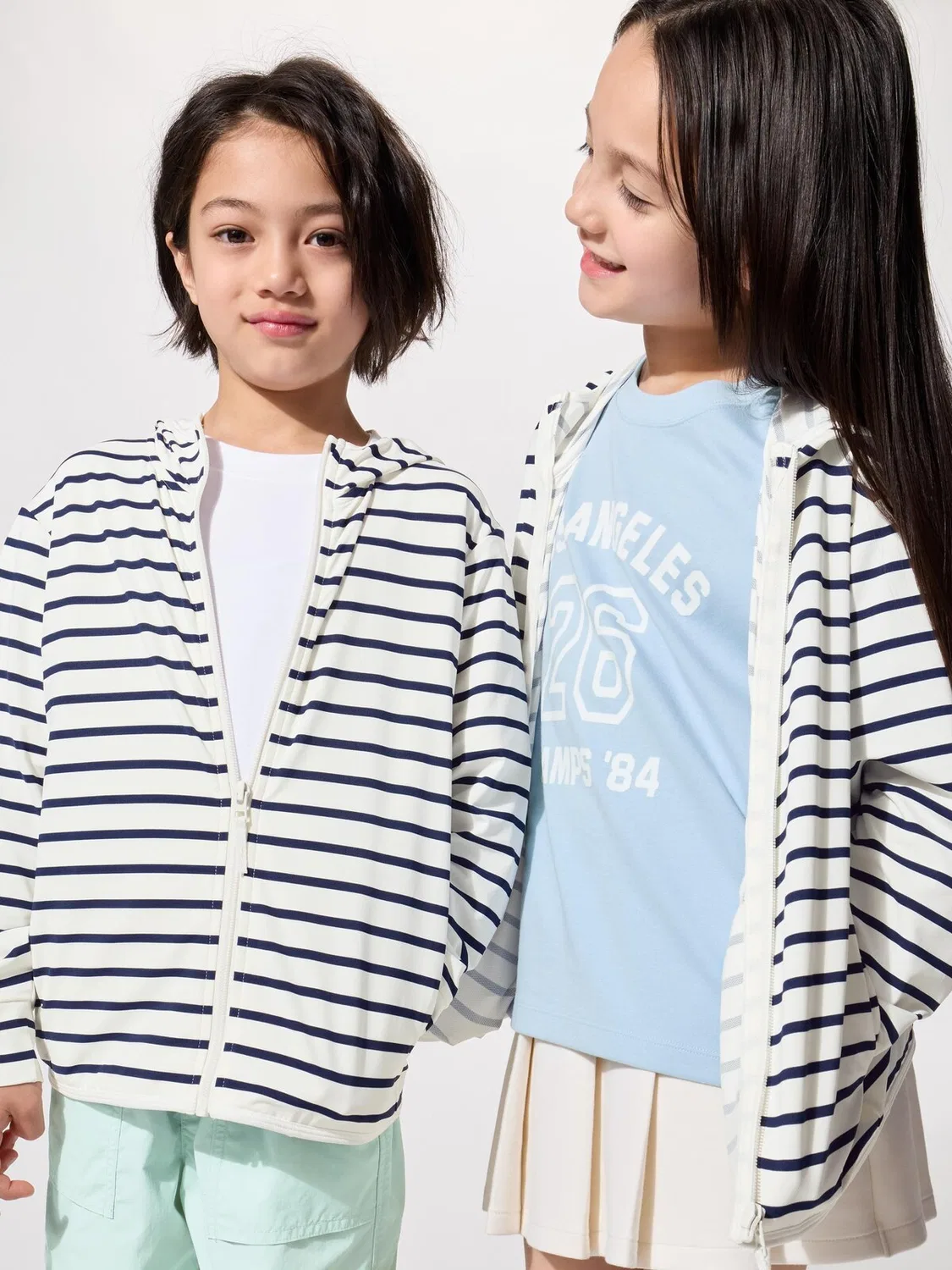 Толстовка Uniqlo Airism, детская, с защитой от УФ-излучения на молнии, кремовый