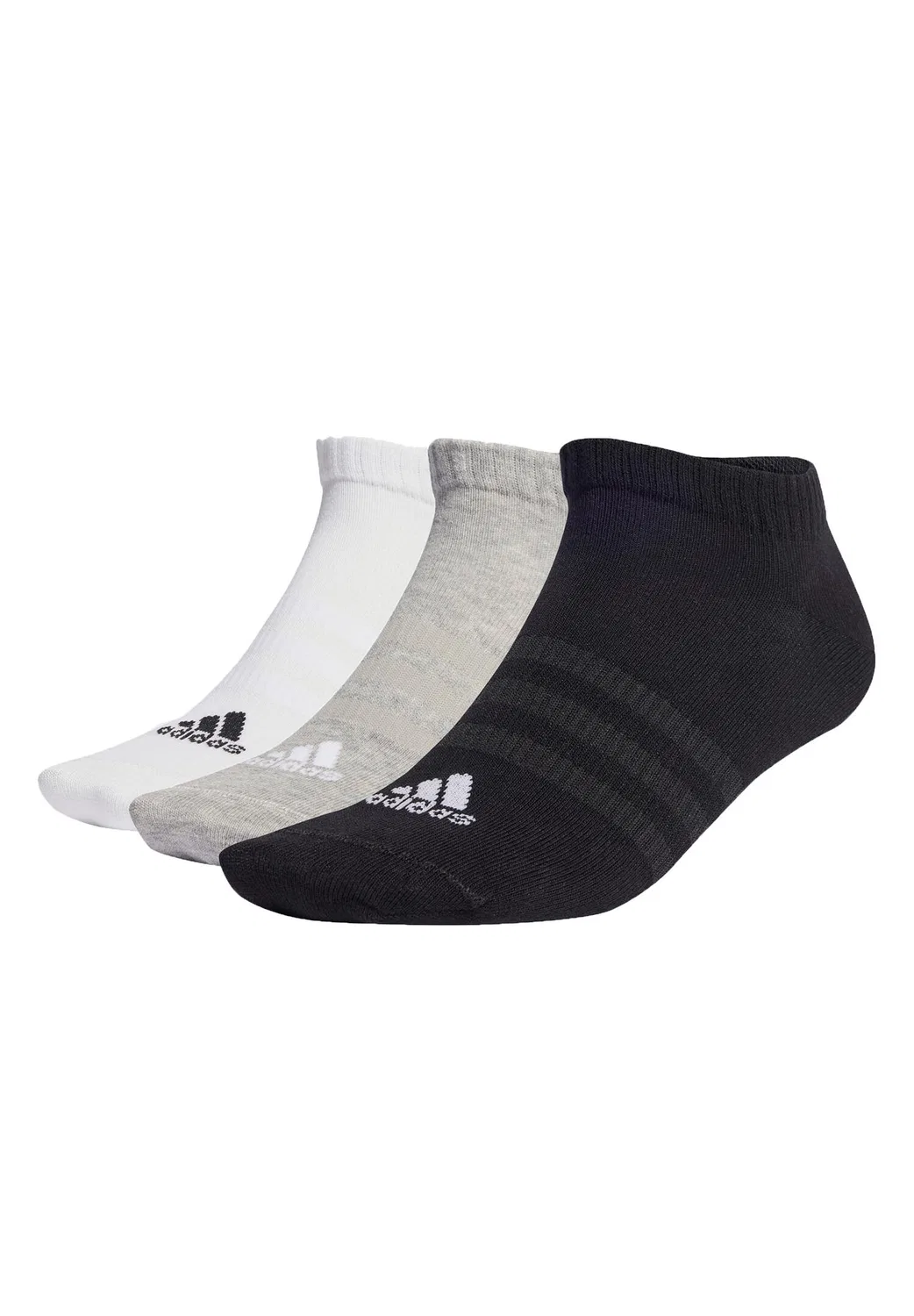 Детские носки-невидимки с поддержкой свода стопы Low Cut Sneaker Socks Adidas, Grey Heather White Black