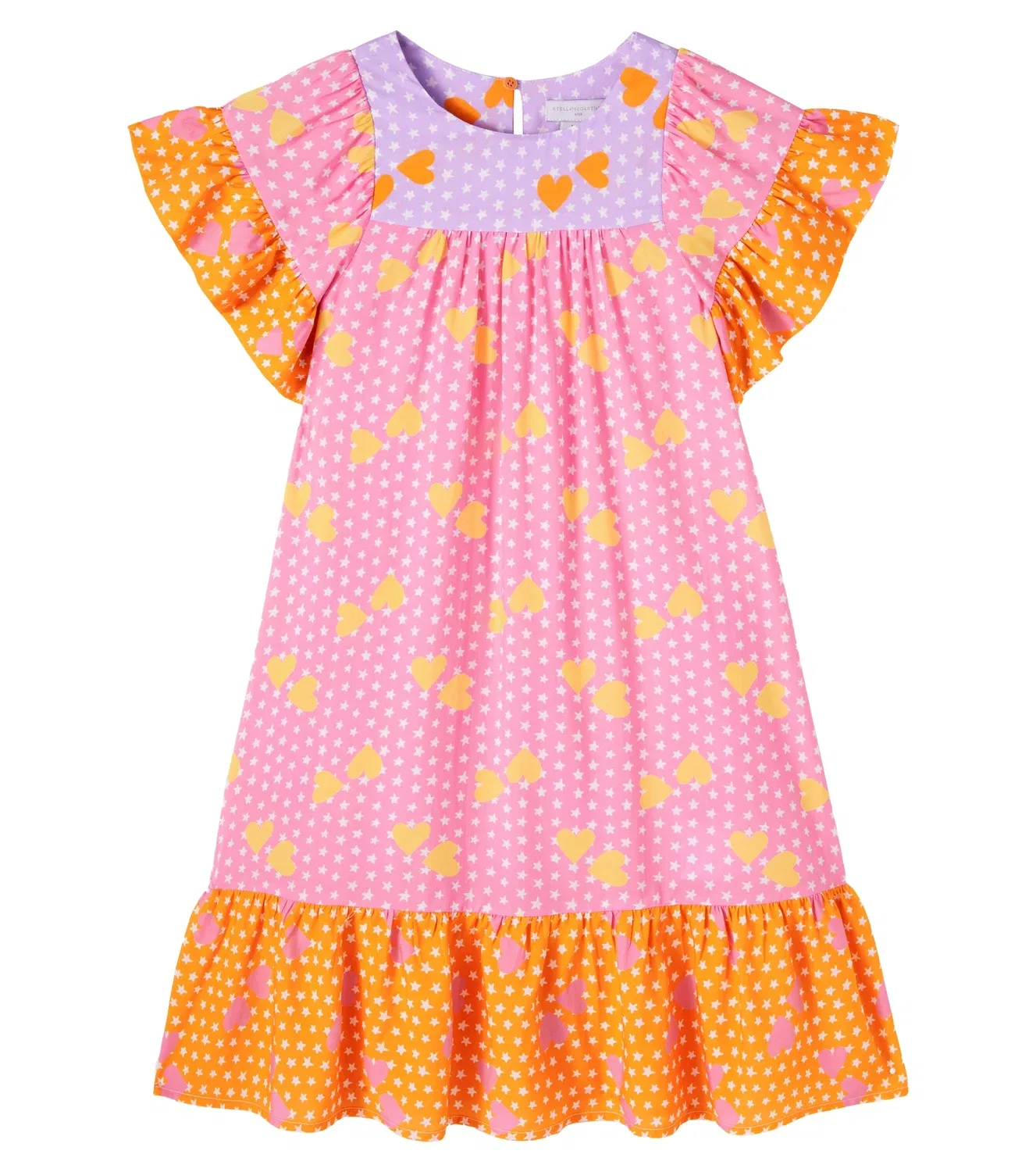 Платье в стиле колорблок с принтом Stella Mccartney Kids, розовый