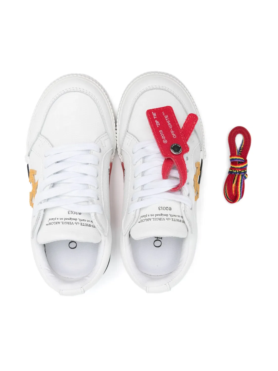 OFF-WHITE Кеды из телячьей кожи белые — фото 3