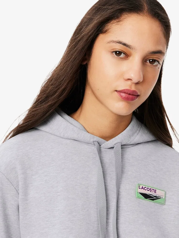 Худи Lacoste Court Patch, серый — фото 2