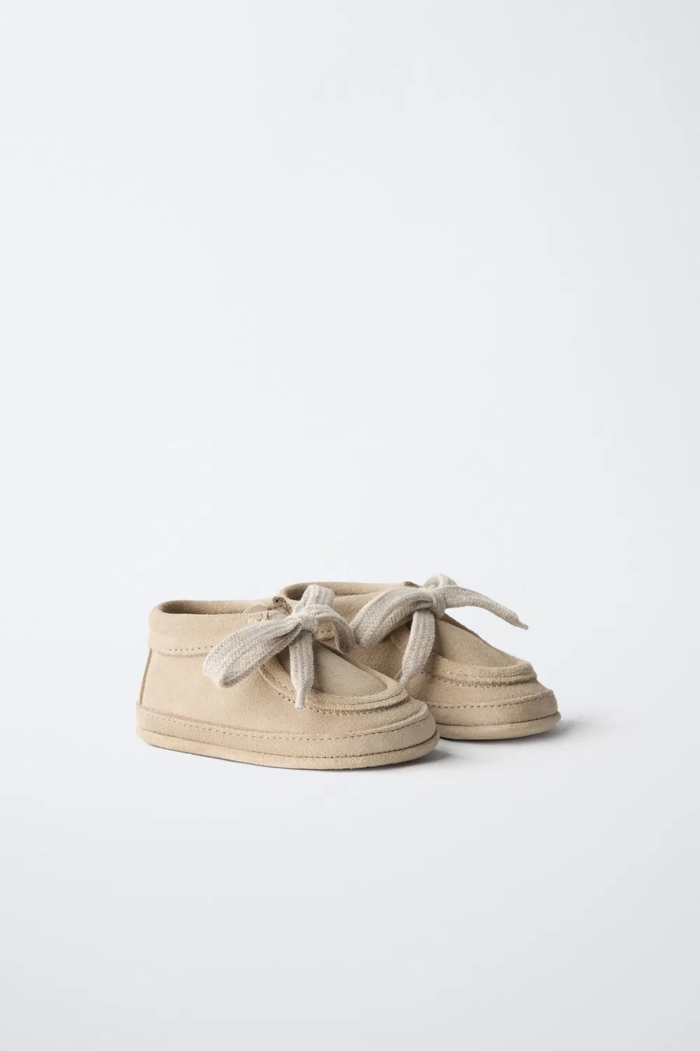 Кожаные туфли с эффектом босой ноги ZARA, Sand Brown — фото 2