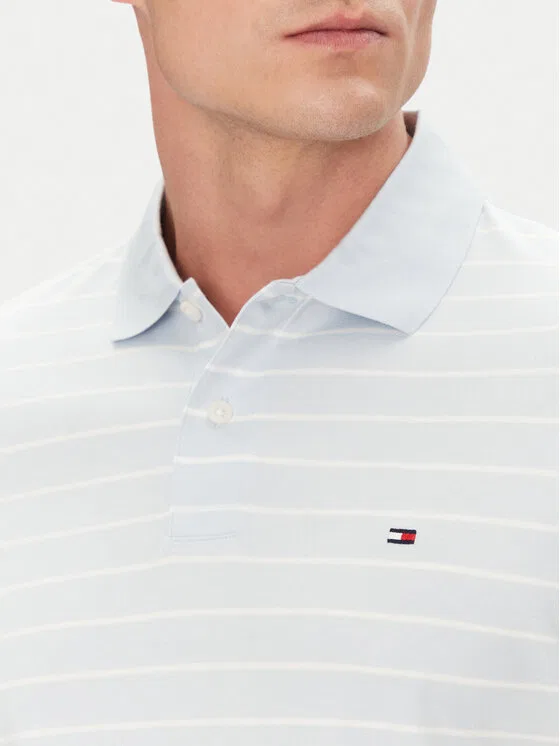 Поло regular fit Tommy Hilfiger, светло-голубой — фото 4