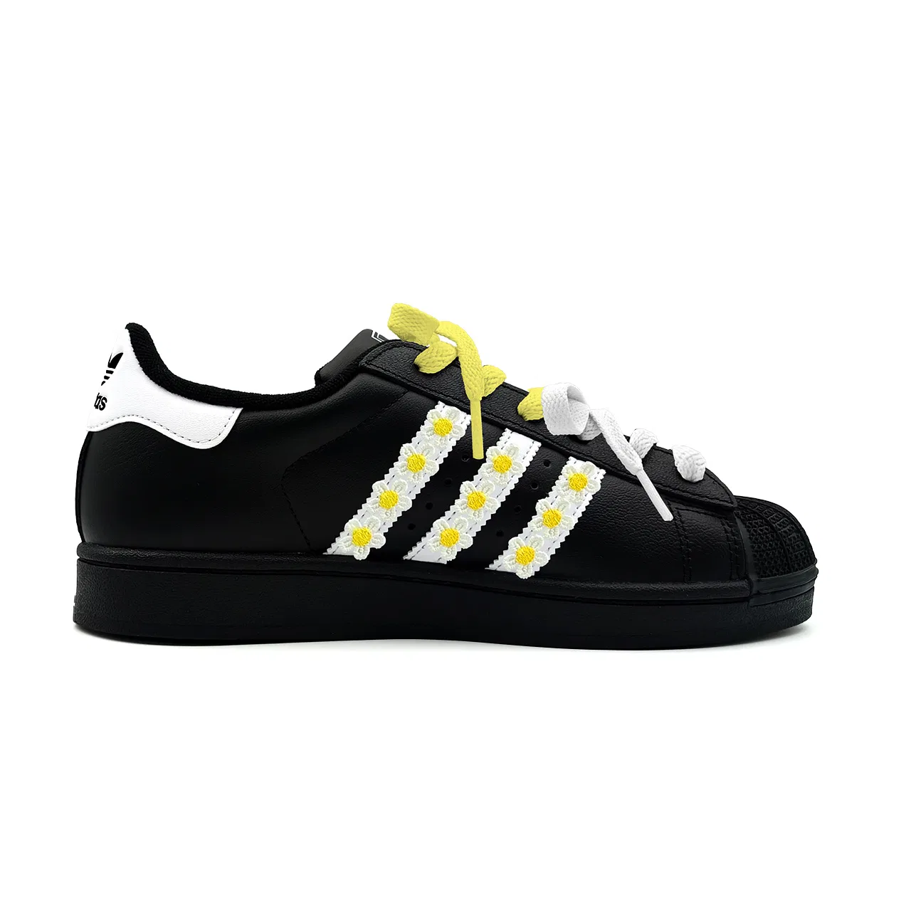 Кроссовки детские Superstar 2, Adidas Originals, Black Yellow — фото 3