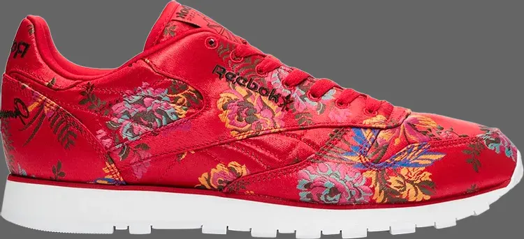 

Кроссовки opening ceremony x classic leather 'chinese jacquard floral' Reebok, красный