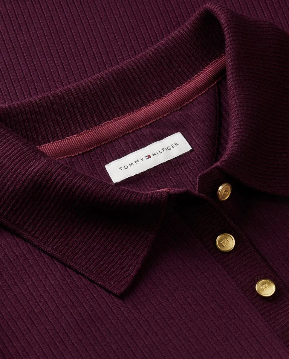 Рубашка с длинным рукавом, Polo Acanalado, Tommy Hilfiger, бордовый — фото 3