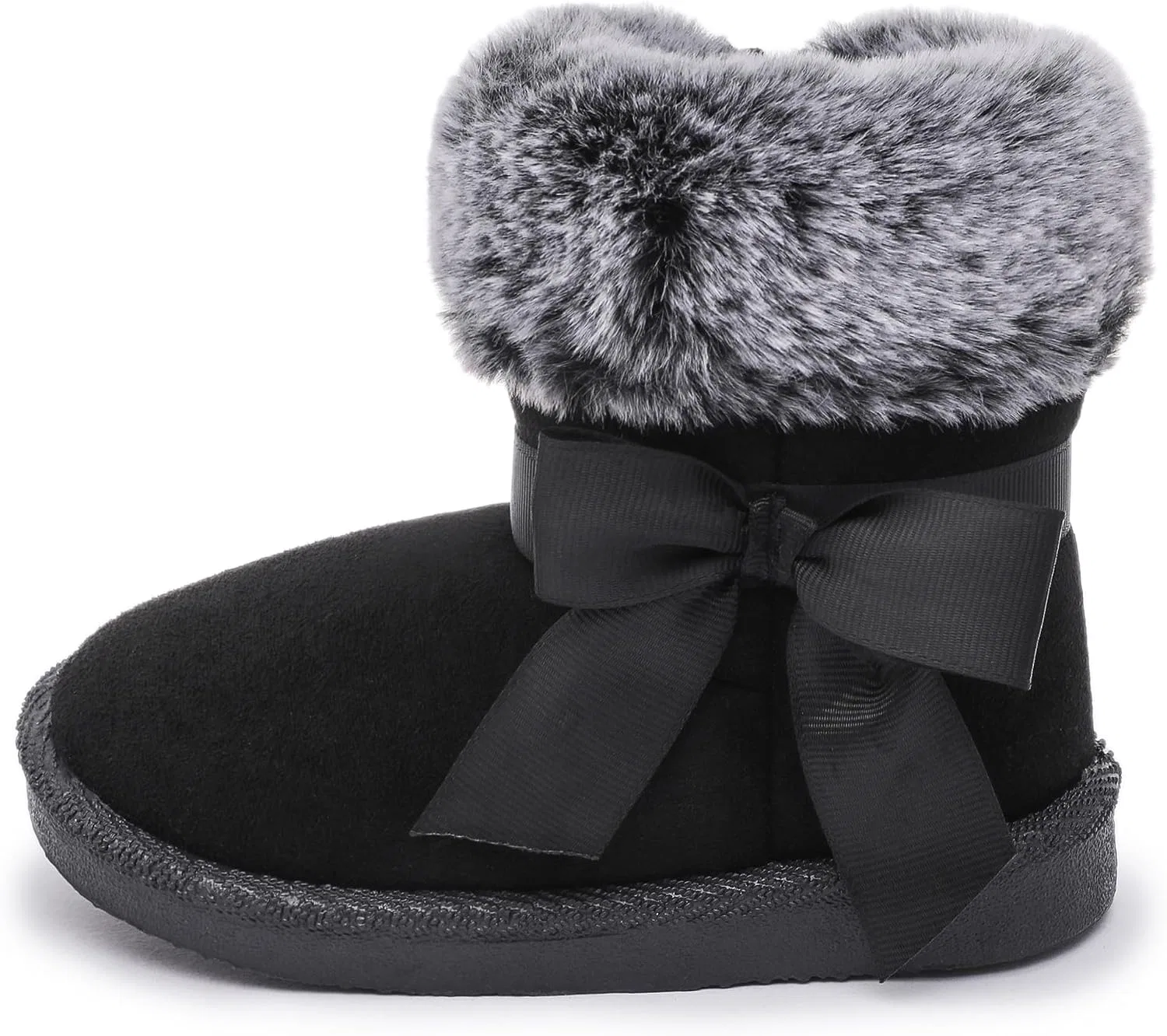 Детские зимние ботинки для девочек и мальчиков Femizee, Black Bow Zip — фото 3