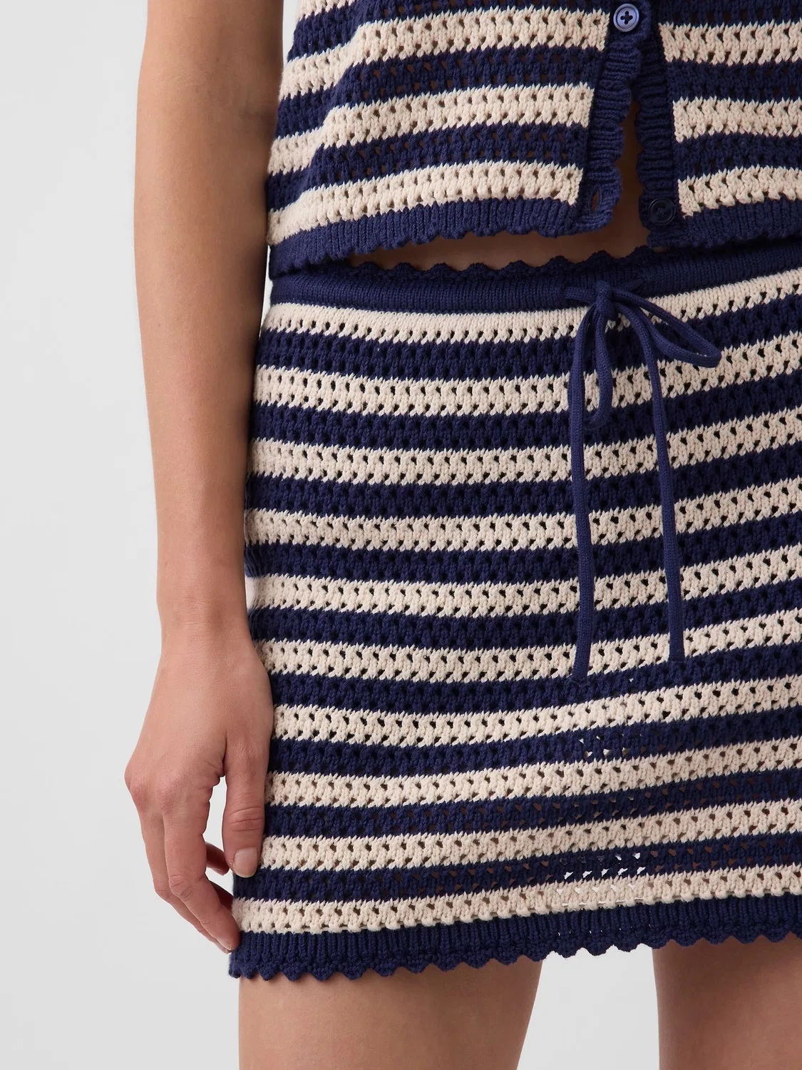 Юбка-шорты трикотажная ажурная Easy Mini Skort Gap, Navy — фото 4