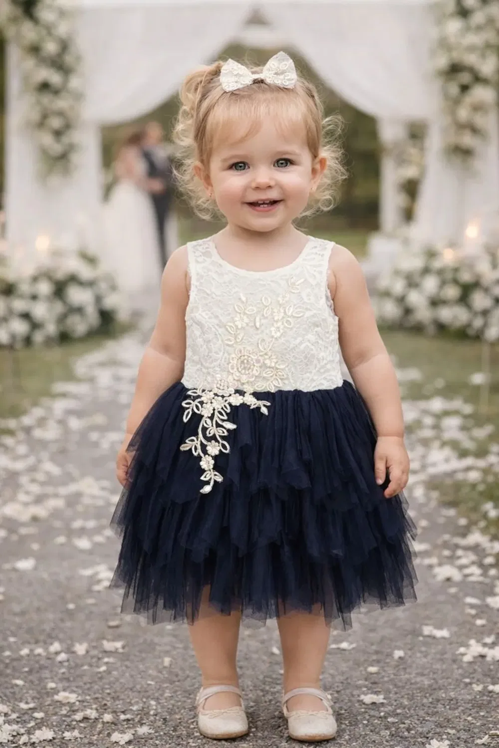 Детское платье из фатина Boho Dreams Uk Flower Girl Boutique, Navy