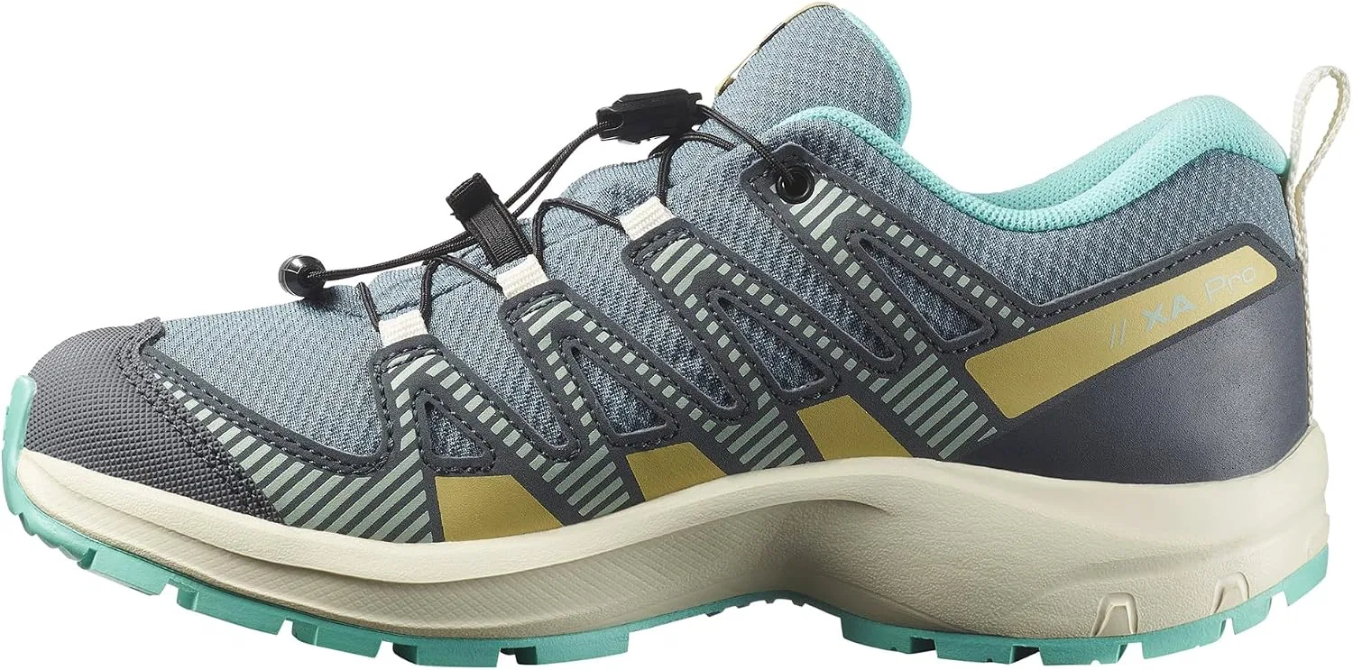 Детские кроссовки для бега по бездорожью XA Pro V8 Mid Waterproof Salomon, Trooper/Turbulence/Aruba Blue