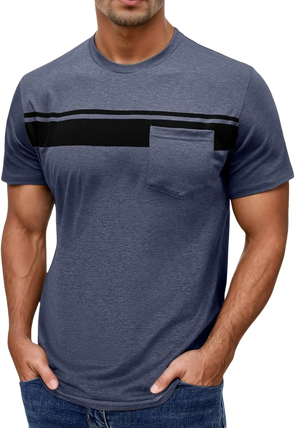 

Мужская футболка Casual Color Block Slim Fit с коротким рукавом