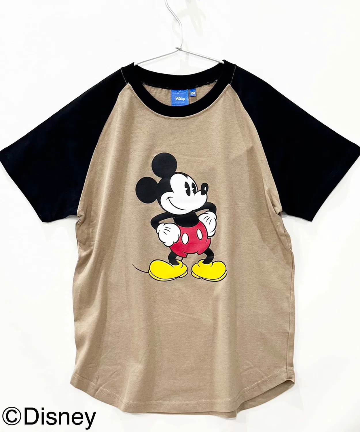 Детская футболка Mickey Mouse с принтом, модель Mickey Mouse Disney, Beige/Black