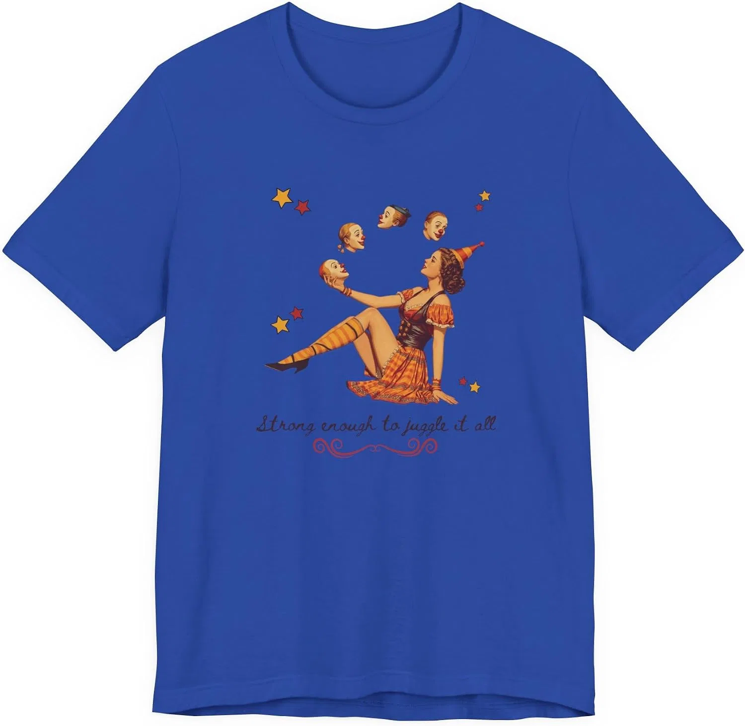 Мужская футболка с принтом Smile Through the Madness Bella+canvas 3001, True Royal