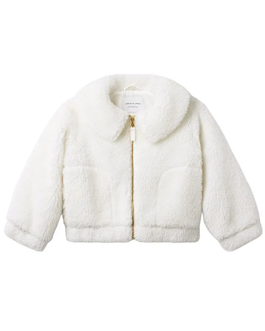 Детская куртка-шерпа с воротником The Collared Sherpa Jacket Janie and Jack, White