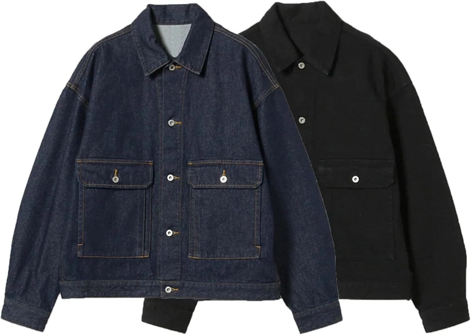 Мужская джинсовая куртка классическая, с принтом, Vintage Workwear, чёрный — фото 3