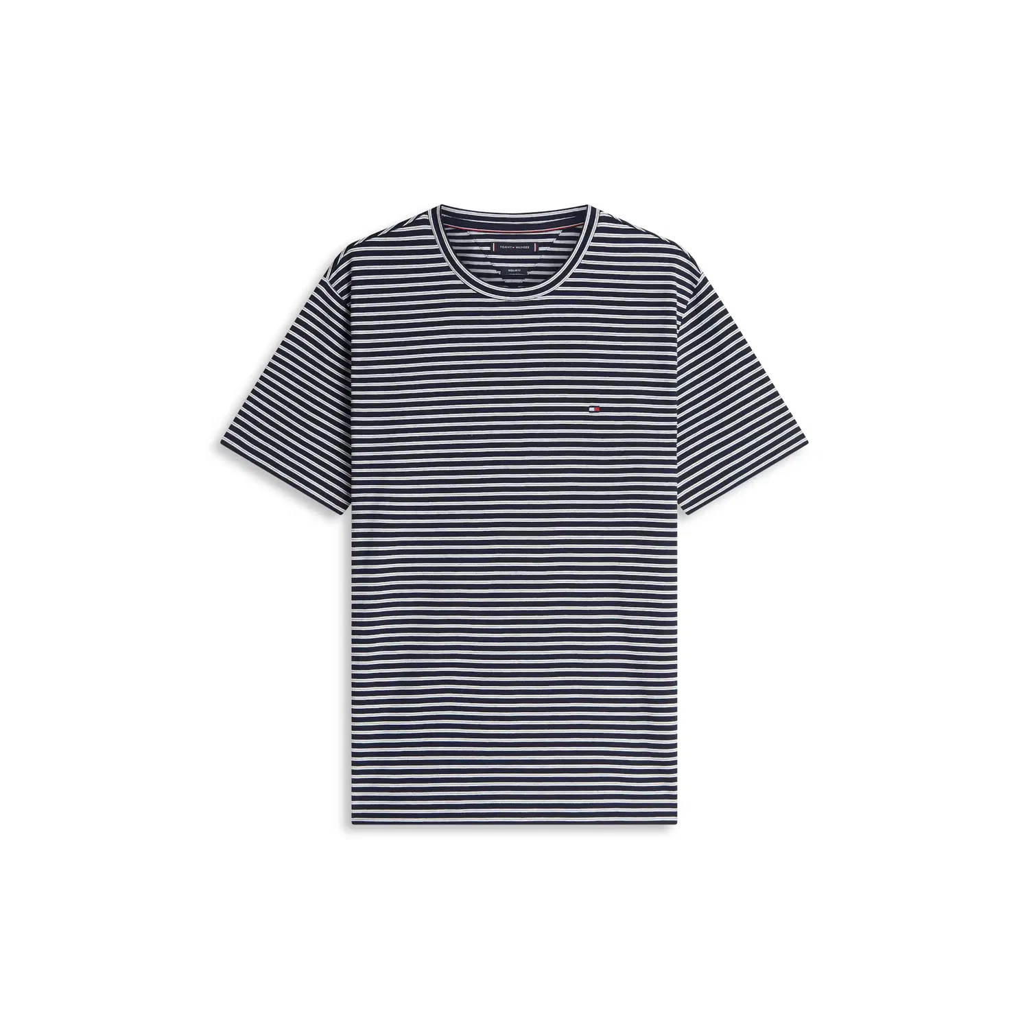 Мужская хлопковая футболка с полосками Tommy Hilfiger, Desert Sky/Ecru Stripe — фото 4
