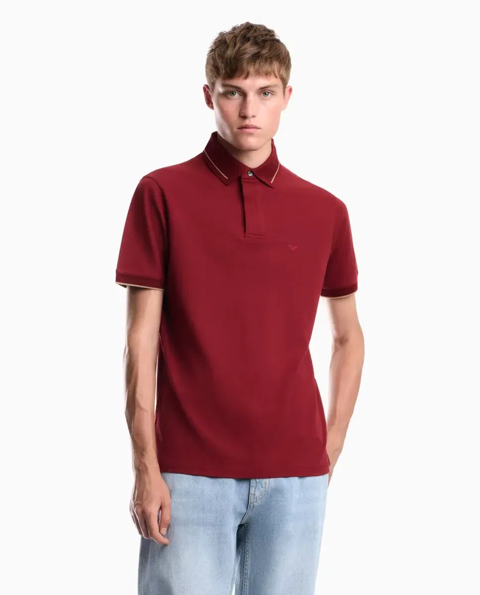 Мужское поло с коротким рукавом Emporio Armani, Red