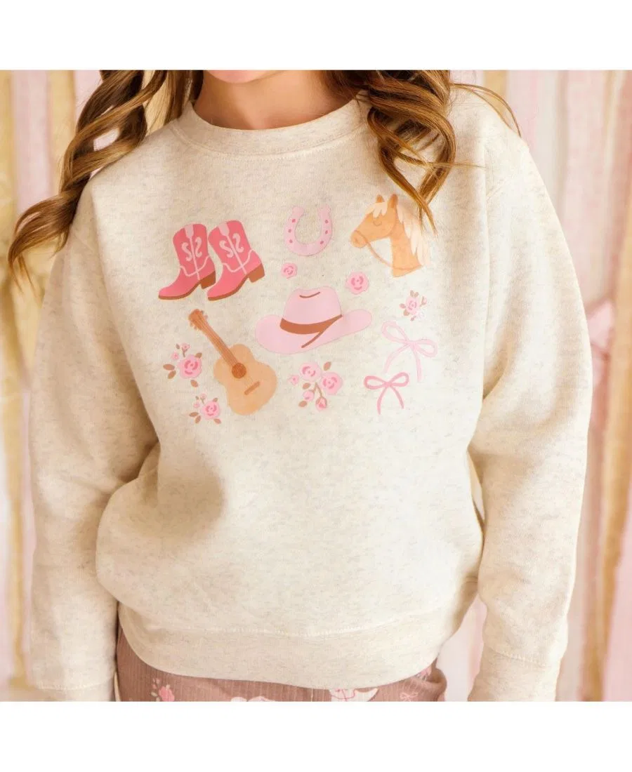 Свитшот с принтом Western Girlie Sweet Wink, Natural Heather — фото 3