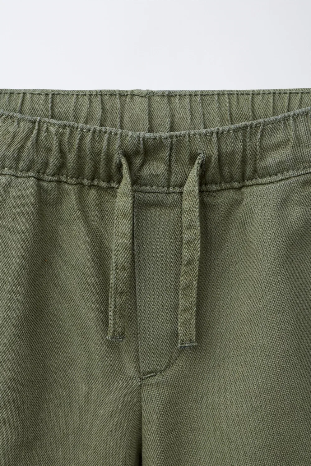 Свободные шорты-карго из саржи ZARA, Green — фото 3