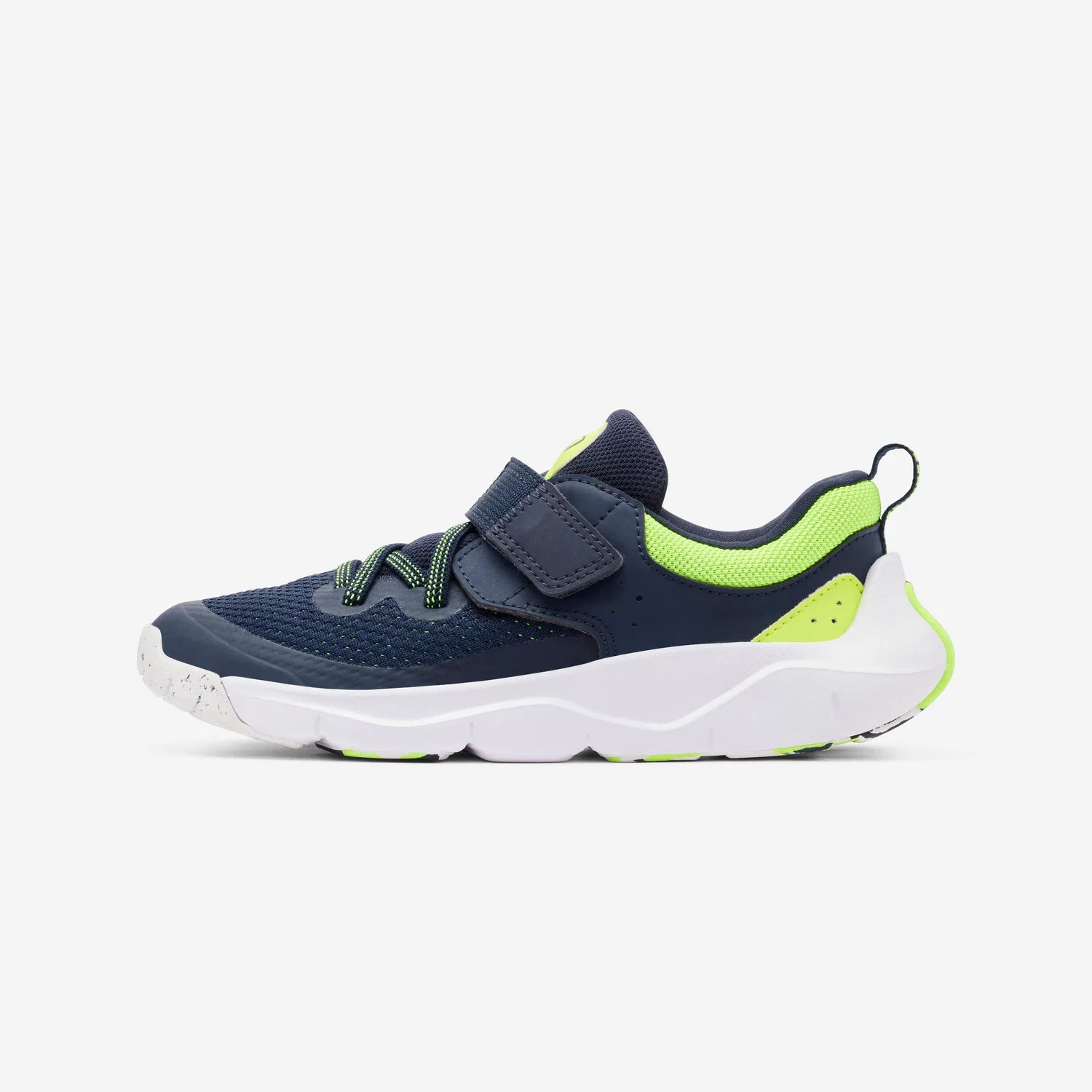 Детские кроссовки с липучкой Playful Fast Decathlon, Stahlblau / Fluoreszierendes Hellgelb