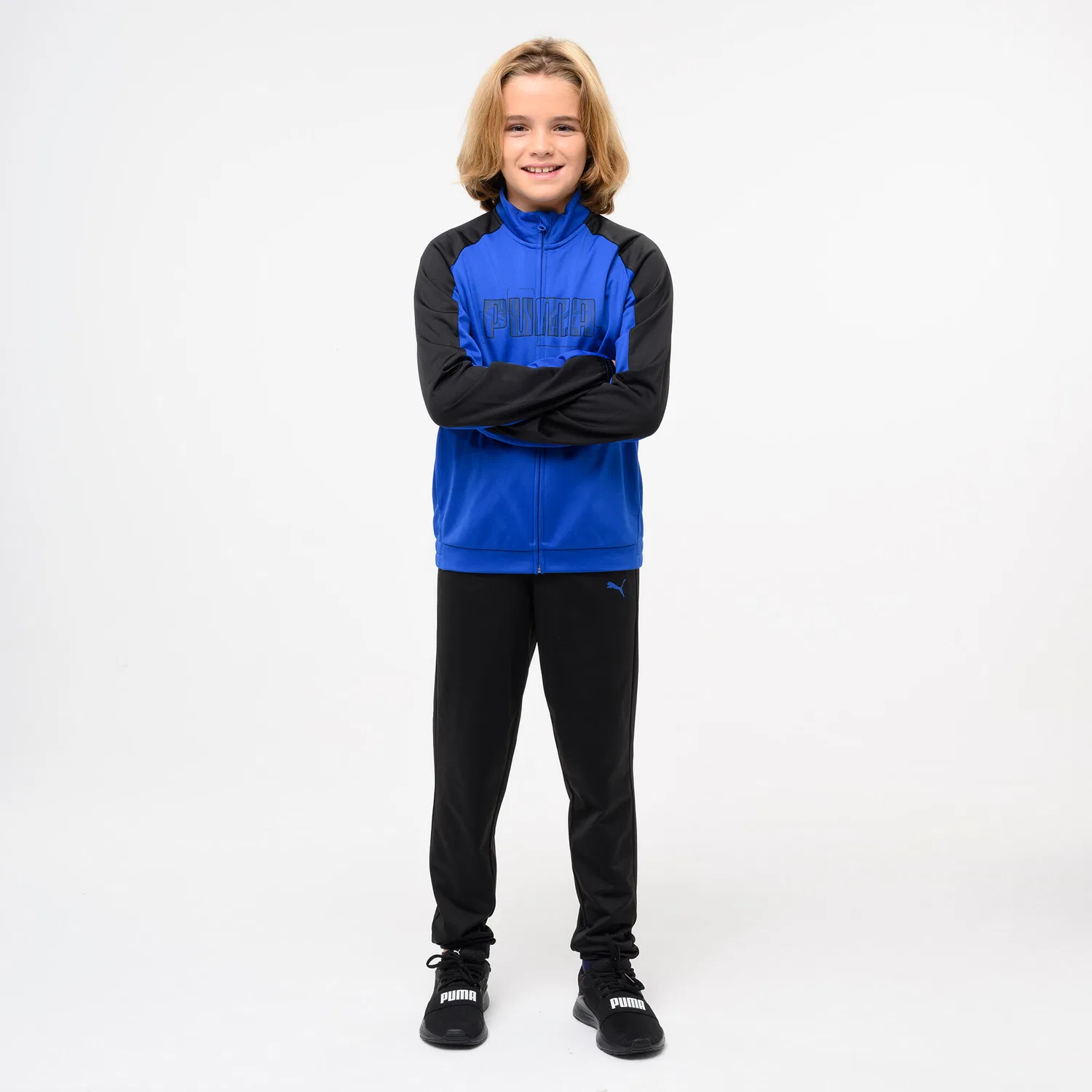 Детский спортивный костюм из полиэстера Puma, Blau Schwarz — фото 2