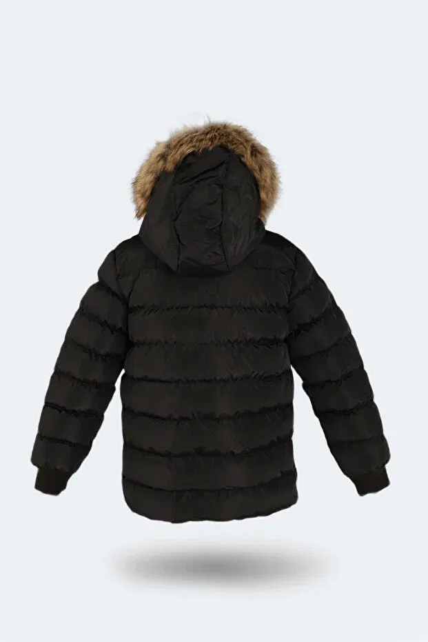 Детское пальто для девочек пуховое с капюшоном Calisto new children's hooded puffer black Slazenger, Black — фото 2