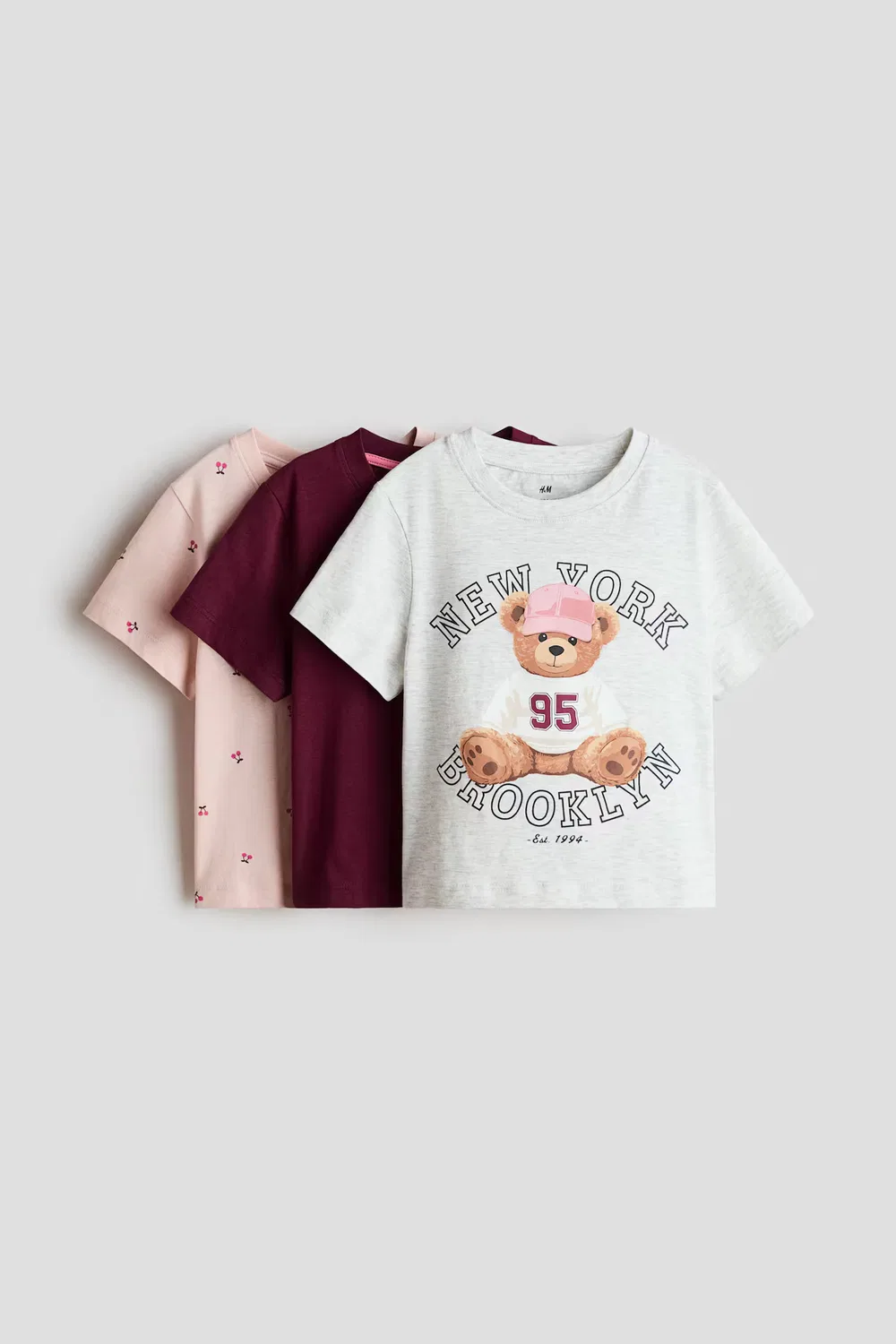 Набор из 3 футболок с принтом H&M, Hellgraumeliert/New York