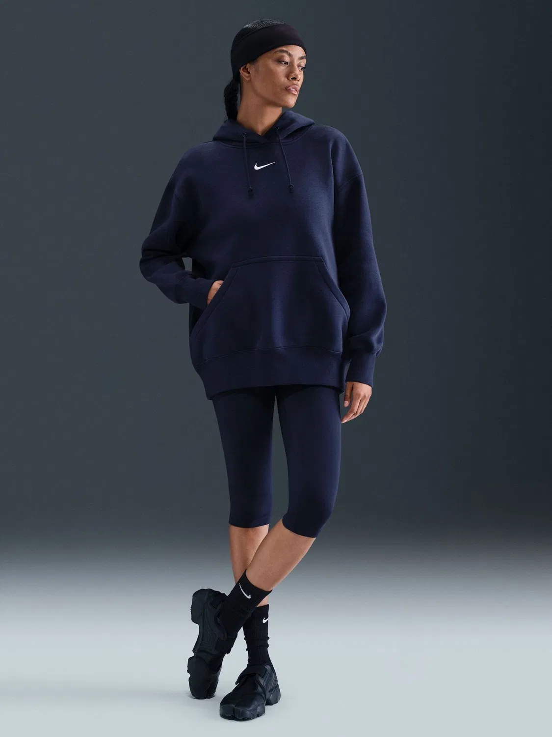 Худи оверсайз Nike Sportswear Phoenix Fleece, синий — фото 2