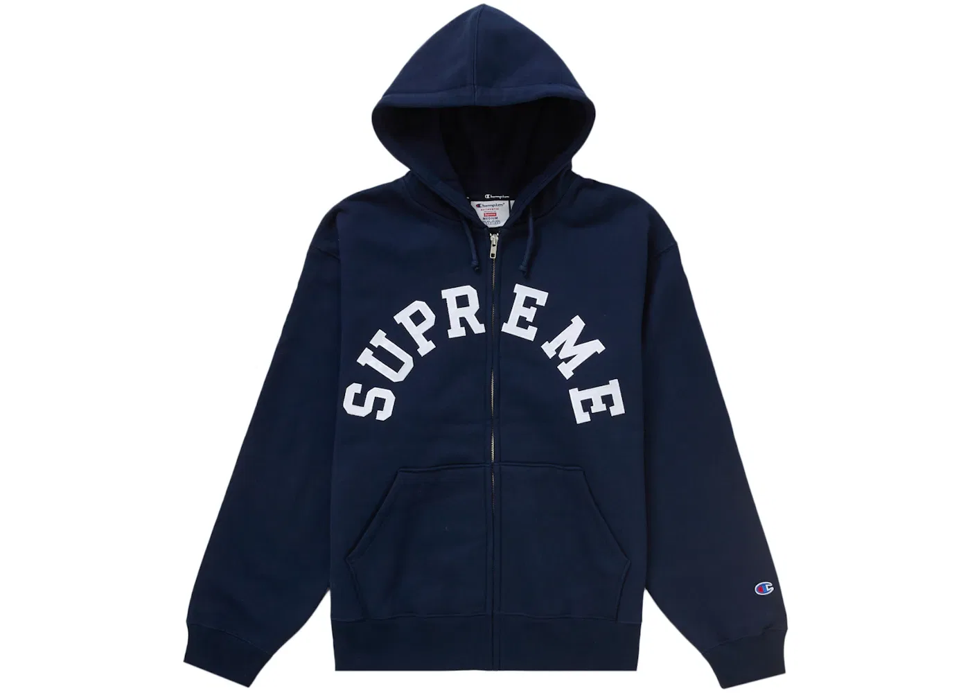 Мужская худи на молнии Supreme Champion Zip Up Hooded Sweatshirt Supreme, Navy