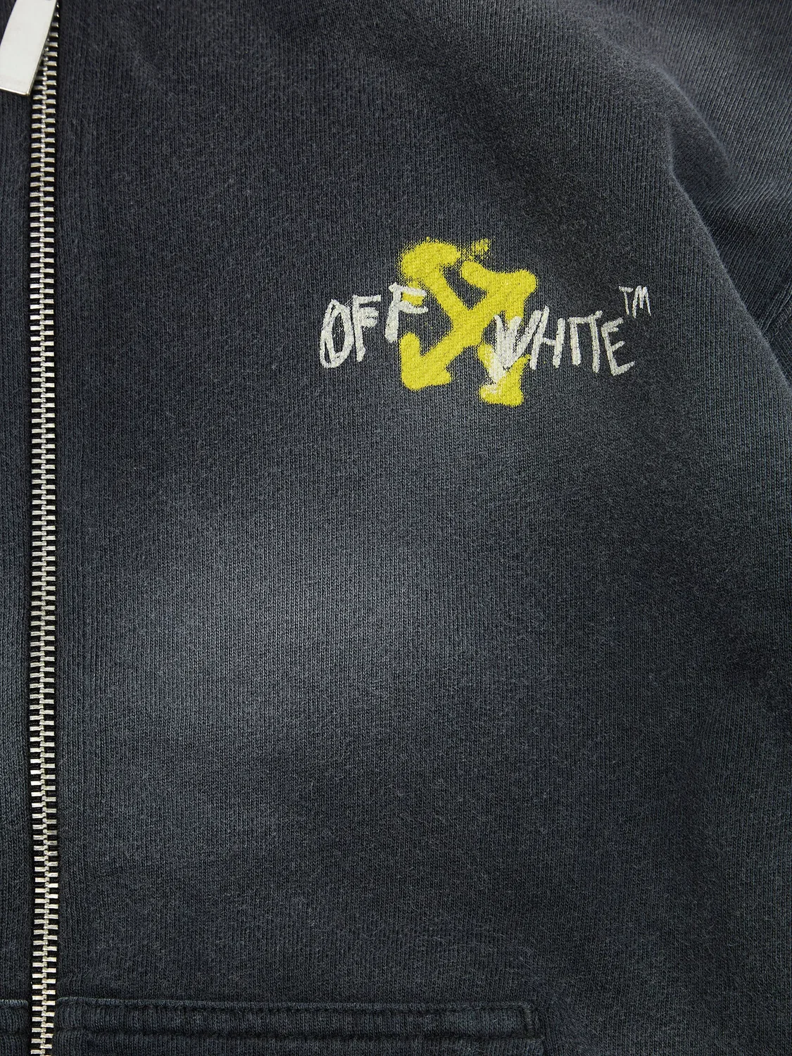Толстовка на молнии OFF-WHITE, серый — фото 3