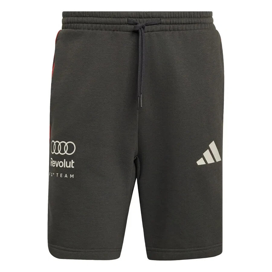 Спортивные шорты ADIDAS PERFORMANCE Regular Workout Pants 'AUDI REVOLUT F1 TEAM DNA SHORTS' черного цвета