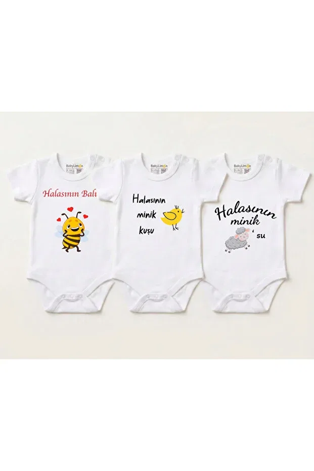 Детское боди для новорожденных с принтом Aunt's Honey and Little Bird Babylimon, White
