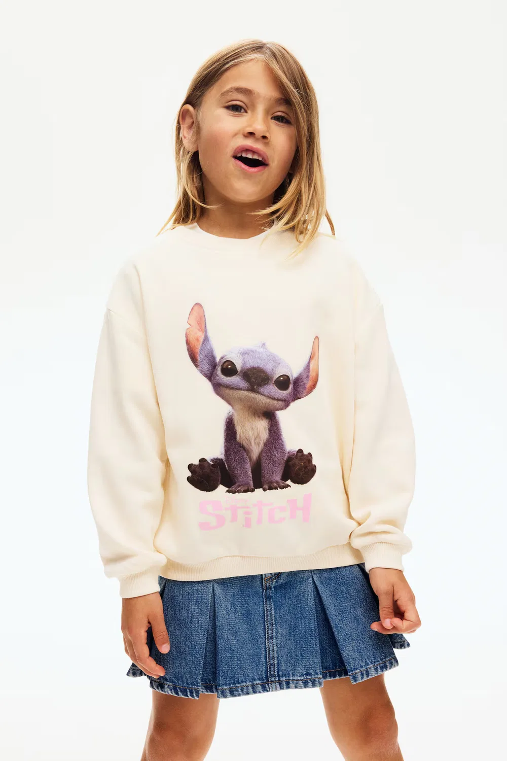 Толстовка с принтом H&M, Hellbeige/Lilo & Stitch