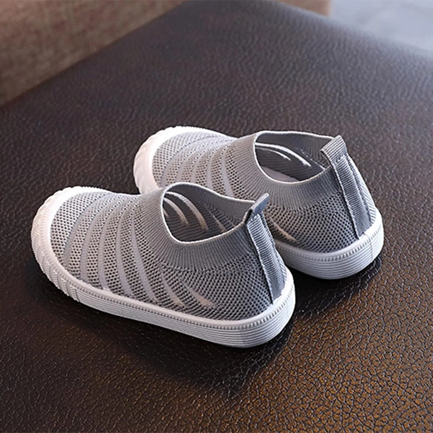 Детские кроссовки для девочек с принтом Autumn Flying Woven Mesh, Grey — фото 3