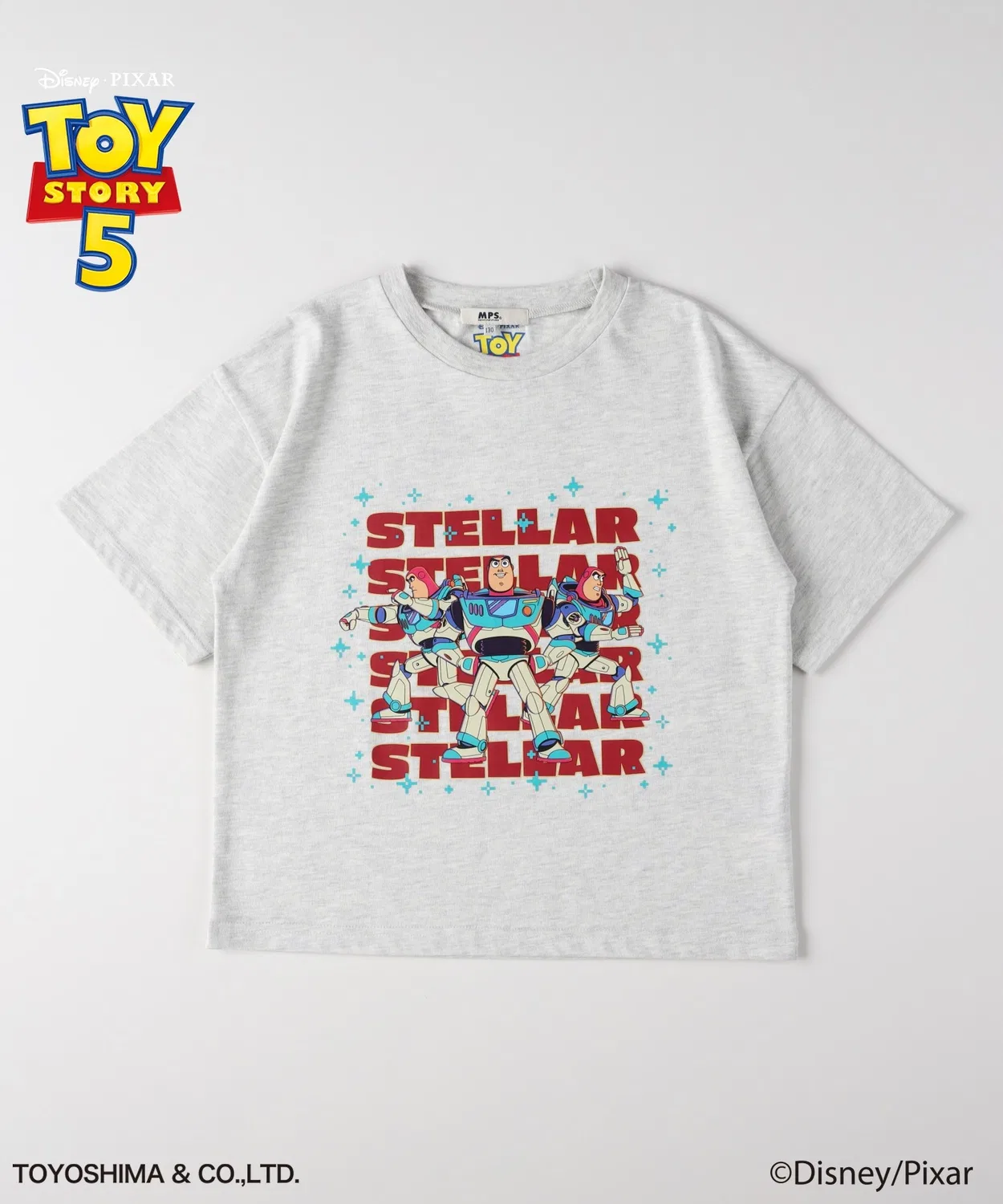 Детская футболка с принтом Toy Story 5, короткий рукав Right-on, Light Gray