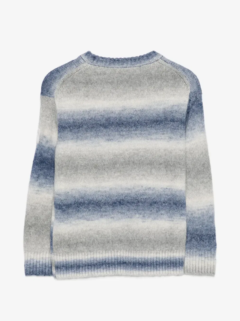 Полосатый свитер с эффектом омбре Emporio Armani Kids, серый — фото 2