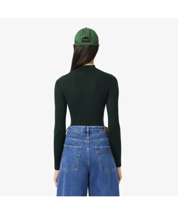 Свитер вязаный Lacoste AF4189-55N YZP, меринос, темно-синий — фото 3
