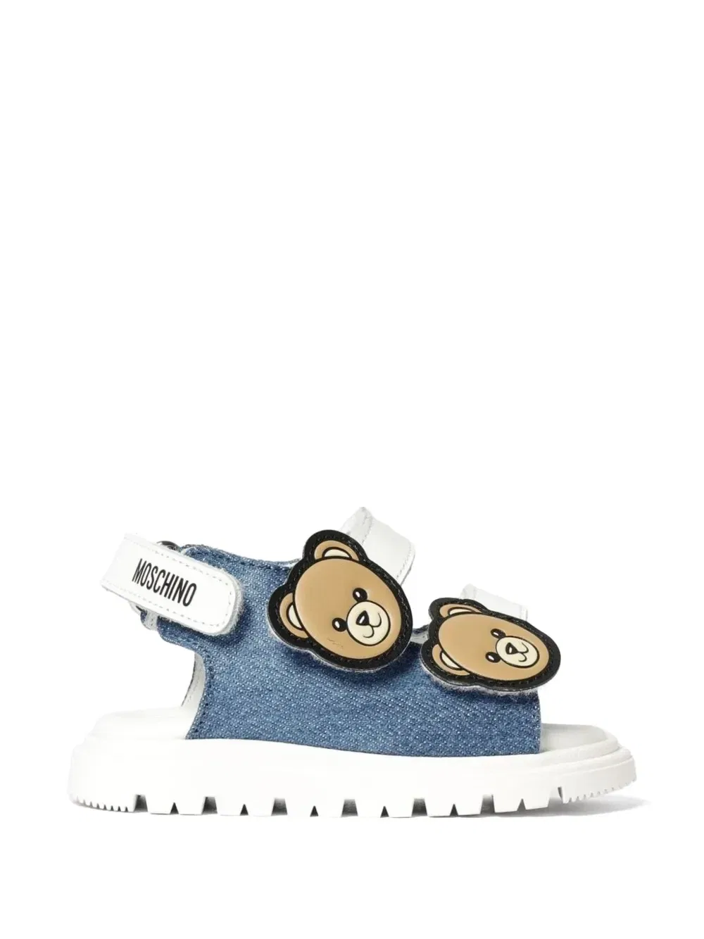 Джинсовые сандалии "Тедди" Moschino Kids, синий — фото 2