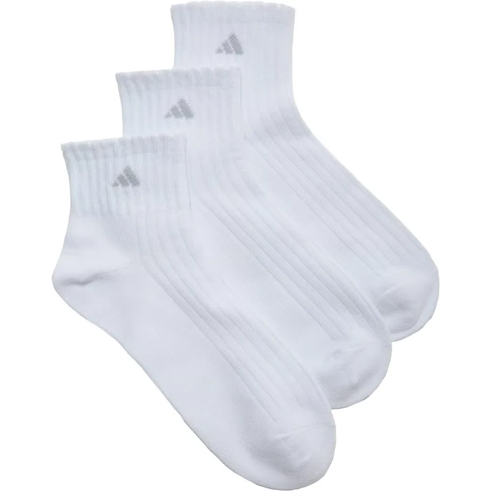 Женские спортивные носки до щиколотки комплект из 3 штук Adidas, White/Grey