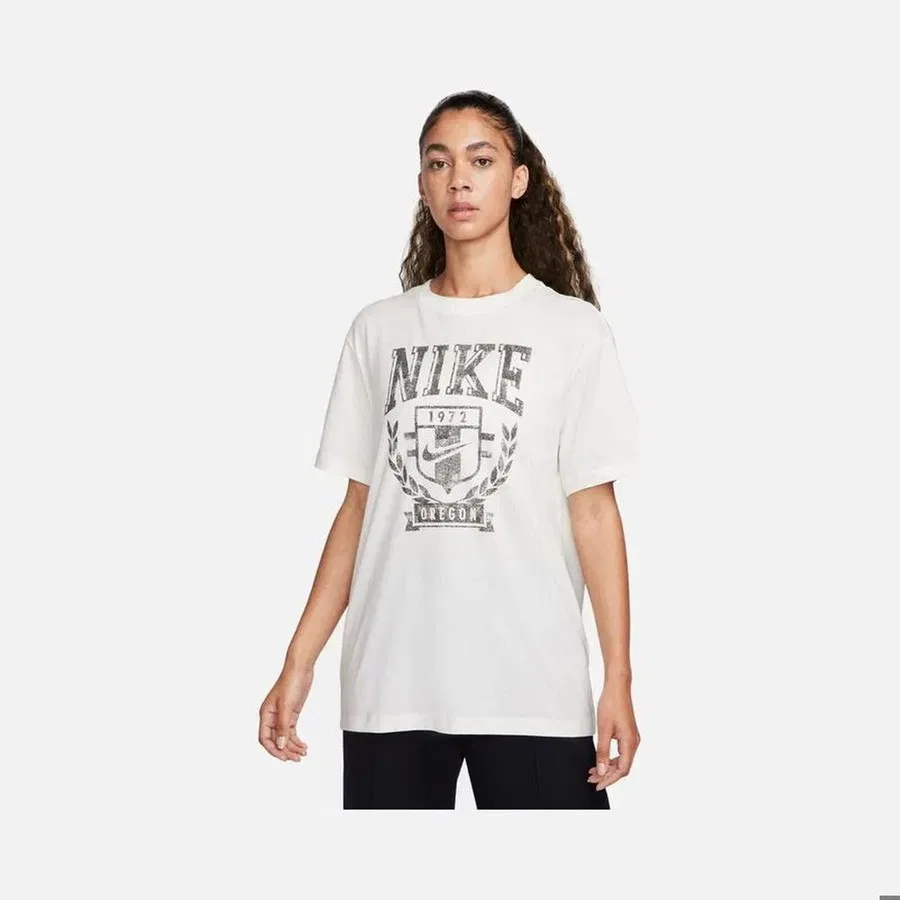 Женская футболка Nike Sportswear Fleece Boyfriend Short-Sleeve, Желтый — фото 3