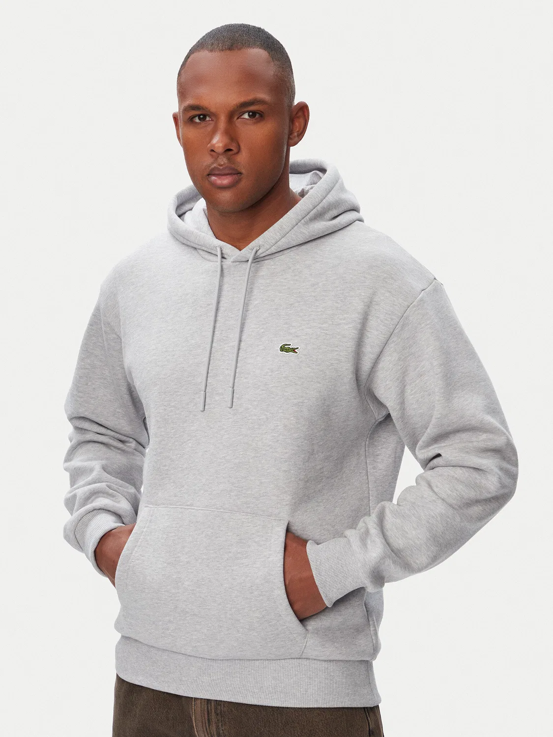 Мужской свитшот свободного кроя Lacoste, светло-серый